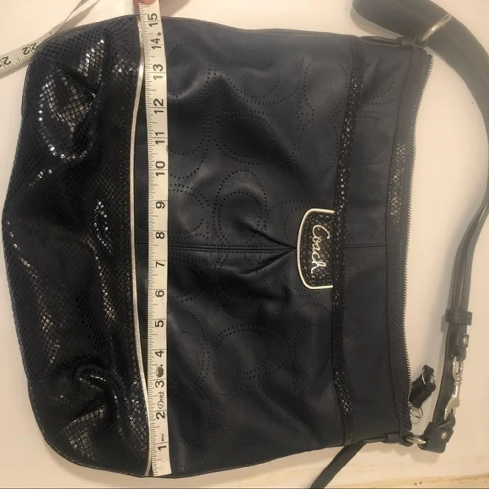 Coach Ashley perforated c blue convertible bag